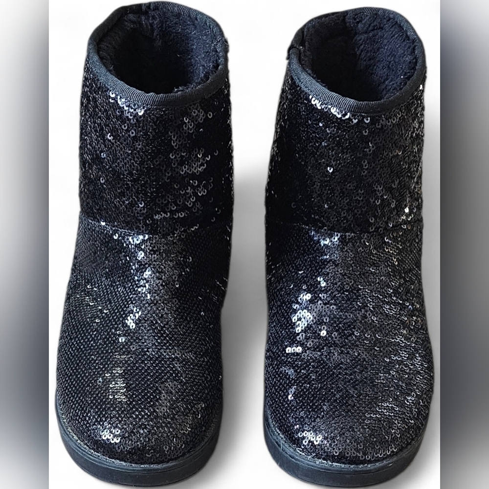 Sequin Black Ankle Boots